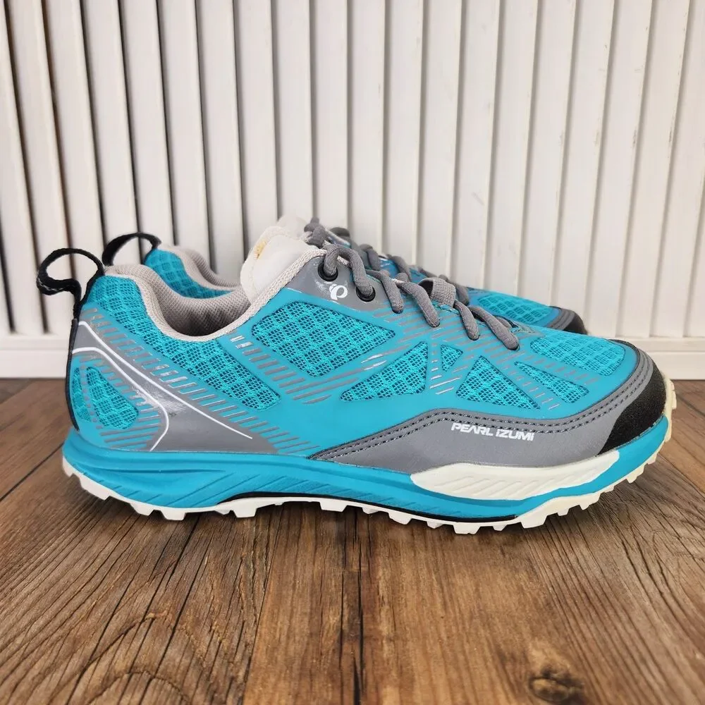 Pearl Izumi X-Alp Seek VII Cycling Shoes Women's 7.5 Blue Gray SPD Mountain Bike